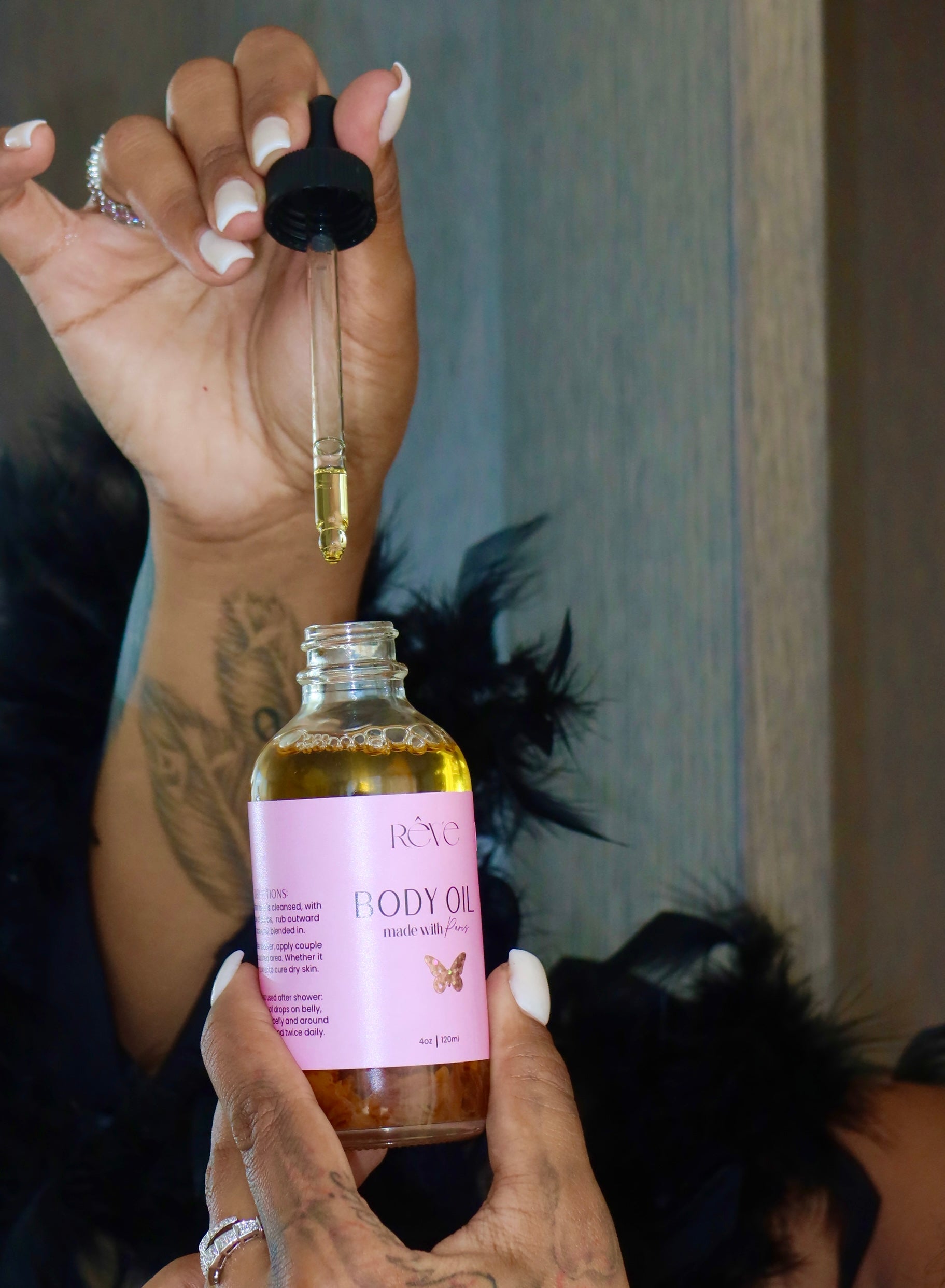4 0z. Body Oil & Roses